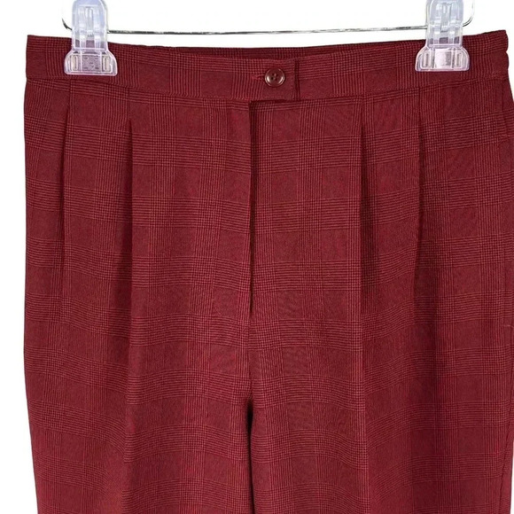 Sag Harbour Herringbone Power Suit Set Womens 8 Lined Burgundy Business Casual - Picture 8 of 16